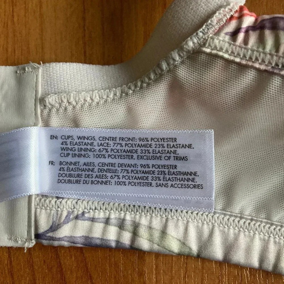 Pleasure State Bra, Pastel‎ Floral Design with Lace, Size 32E - Picture 7 of 8